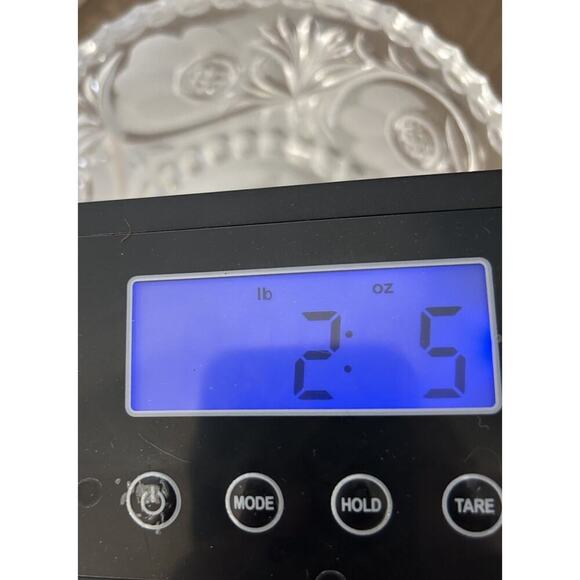 7" American Brilliant Cut Floral Star Crystal Pedestal Footed Bowl Glows Pink! - Picture 12 of 14